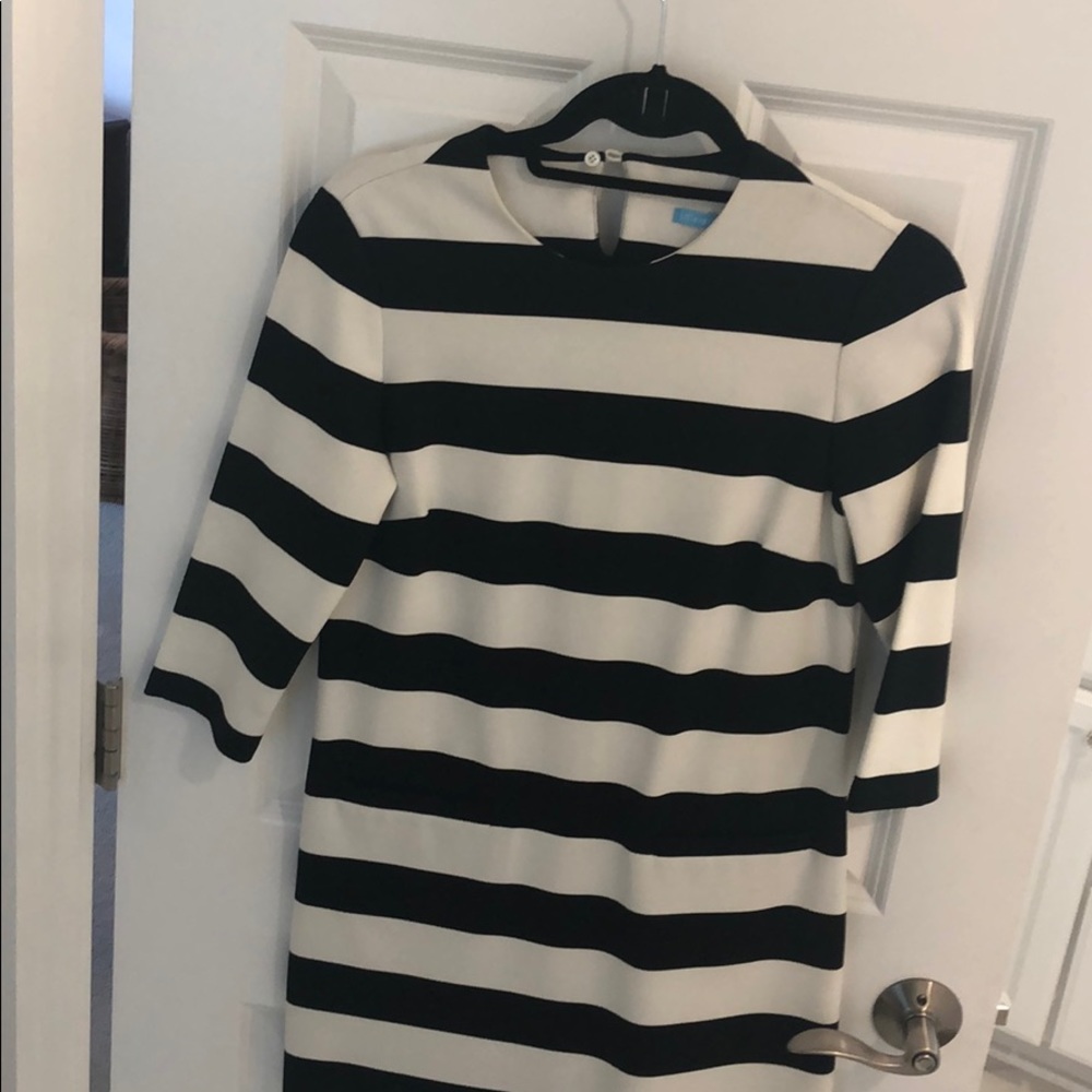 Black and ivory  striped j Mclaughlin dress